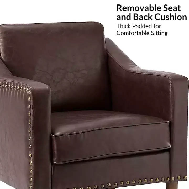 Brown Faux Leather Bonita Accent Chair