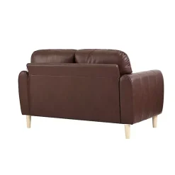Brown Faux Leather Lyon Loveseat