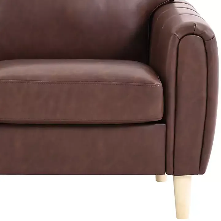 Brown Faux Leather Lyon Loveseat
