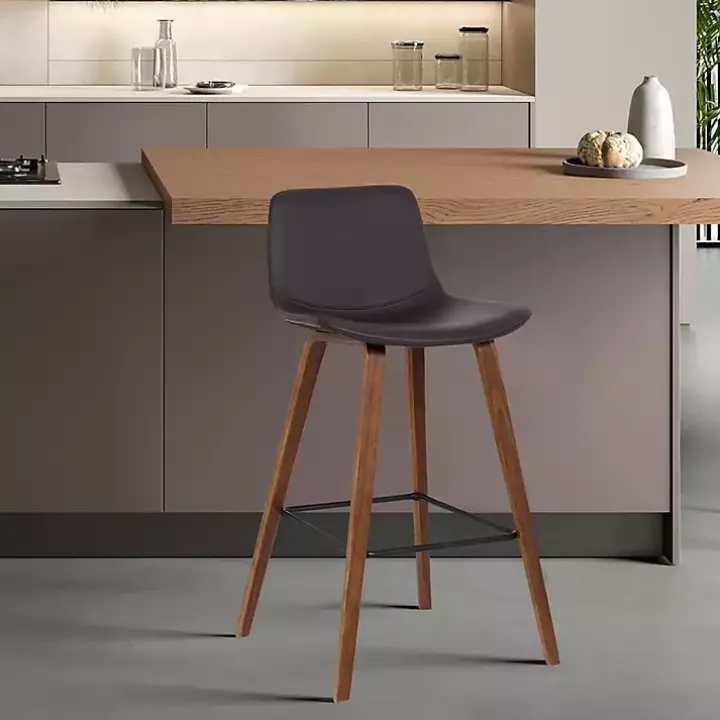 Brown Faux Leather Maddie Bar Stool