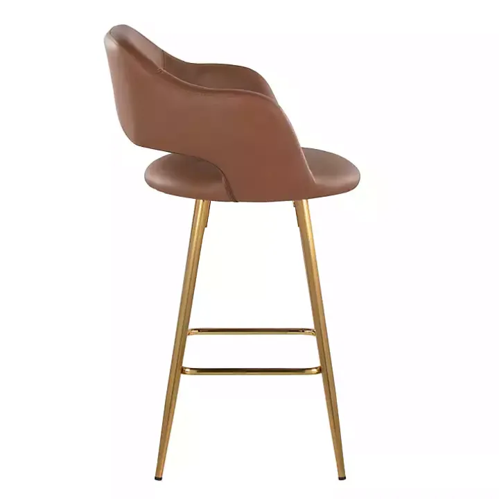 Brown Faux Leather Marge Counter Stools, Set of 2