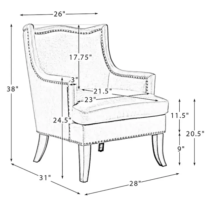 Brown Faux Leather Ophelia Accent Chair