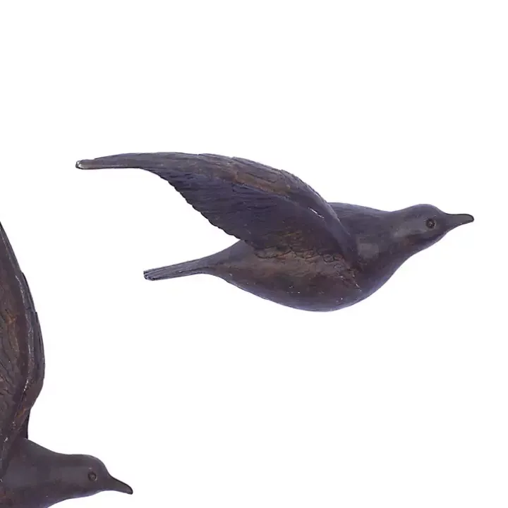 Brown Flying Birds Wall Sculptures, Set of 3