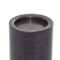 Brown Hammered Metal Candle Holders, Set of 3