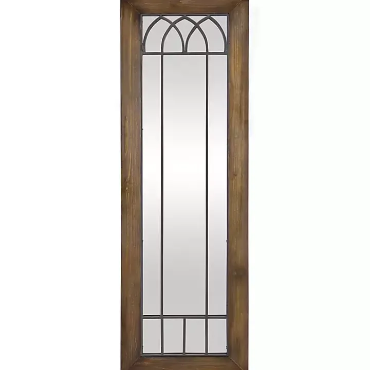 Brown Larissa Arched Window Leaning Mirror
