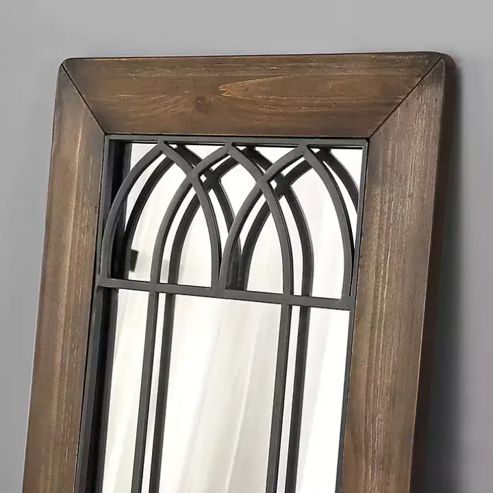 Brown Larissa Arched Window Leaning Mirror