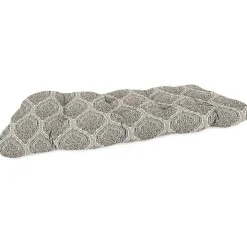 Brown Medallion Tufted Outdoor Bench Cushion