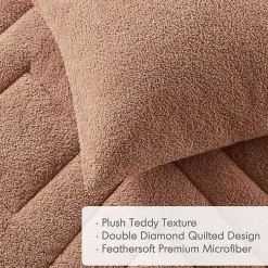 Brown Quilted Teddy 2-pc. Twin Comforter Set