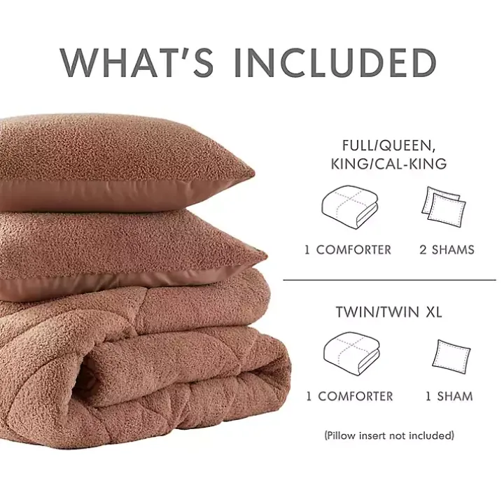 Brown Quilted Teddy 2-pc. Twin Comforter Set