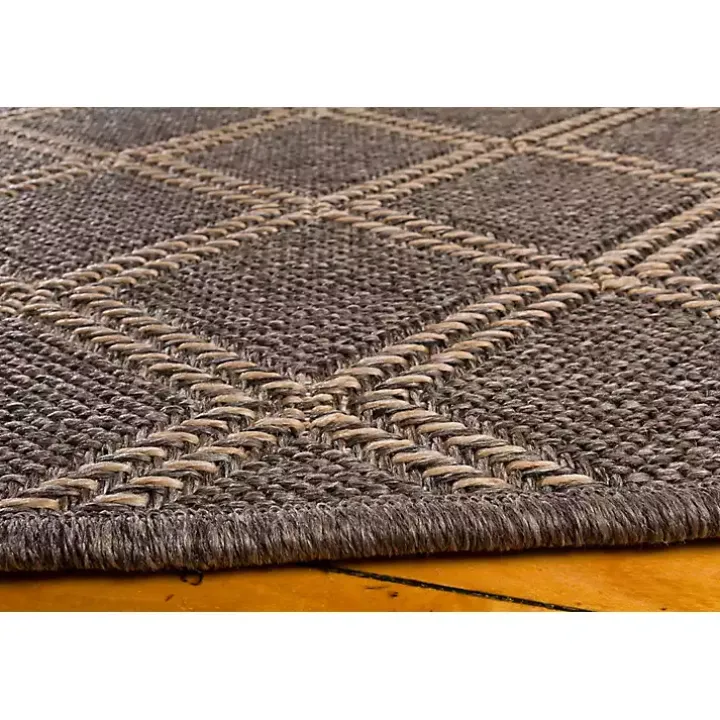 Brown Santorini Trellis Outdoor Area Rug, 6x9