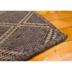 Brown Santorini Trellis Outdoor Area Rug, 7x9