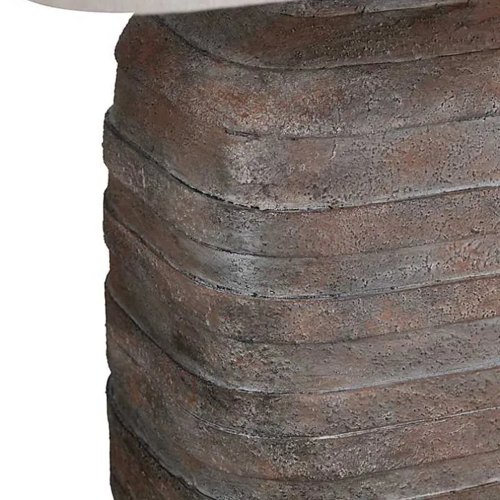 Brown Textured Rectangle Shade Table Lamp