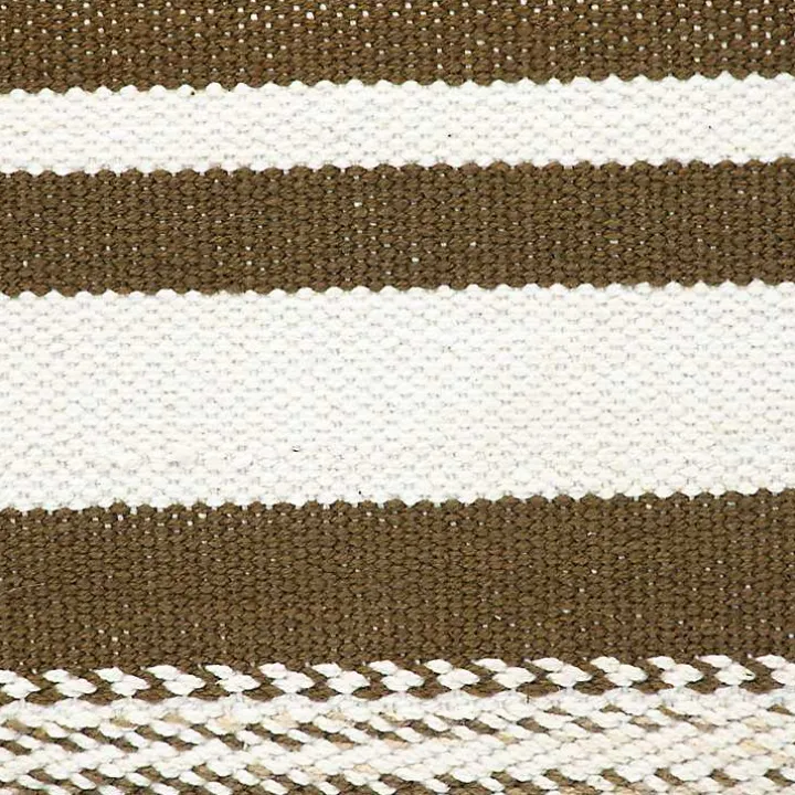 Brown Transitional Stripe Pillow