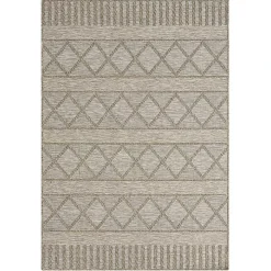 Brown Transitional Stripes Indoor/Outdoor Rug, 5x7