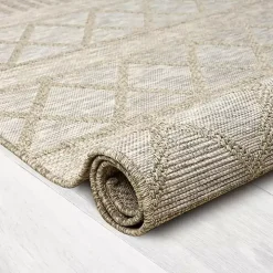 Brown Transitional Stripes Indoor/Outdoor Rug, 5x7