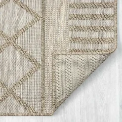 Brown Transitional Stripes Indoor/Outdoor Rug, 5x7