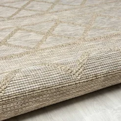 Brown Transitional Stripes Indoor/Outdoor Rug, 5x7