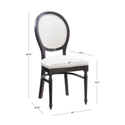 Brown Upholstered Oval Dining Chairs, Set of 2