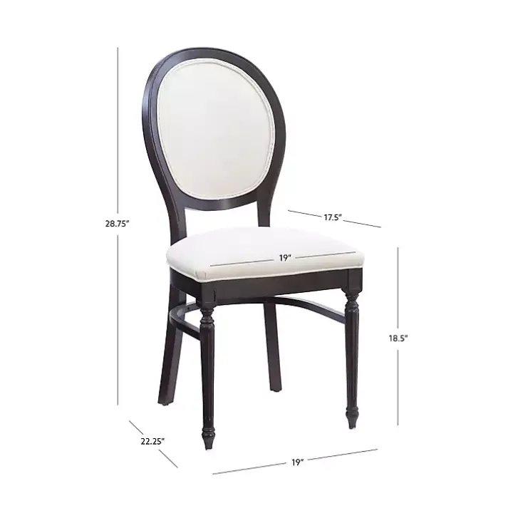 Brown Upholstered Oval Dining Chairs, Set of 2