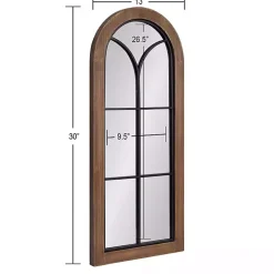 Brown Windowpane Arch Geoffrey Mirror