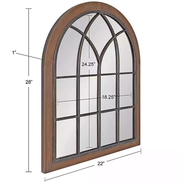 Brown Windowpane Arch Nala Mirror