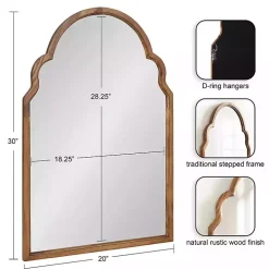 Brown Wood Arch Hogan Wall Mirror