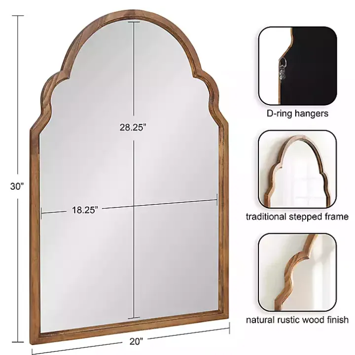 Brown Wood Arch Hogan Wall Mirror