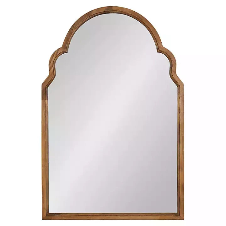 Brown Wood Arch Hogan Wall Mirror