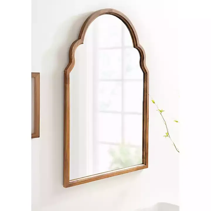 Brown Wood Arch Hogan Wall Mirror