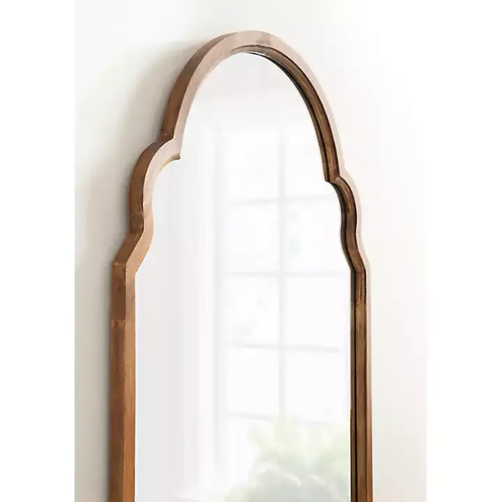 Brown Wood Arch Hogan Wall Mirror