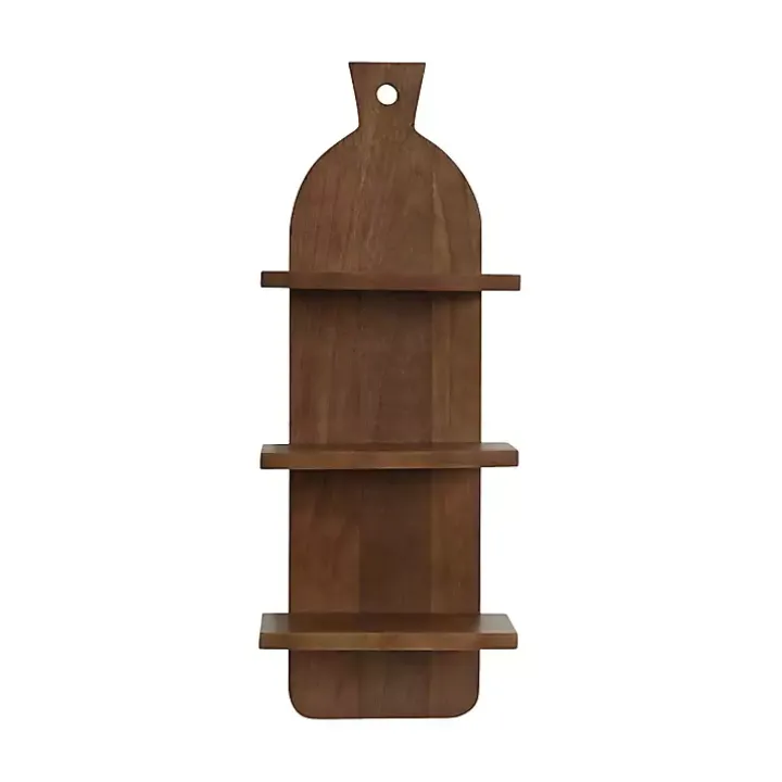 Brown Wood Board Tiered Wall Shelf