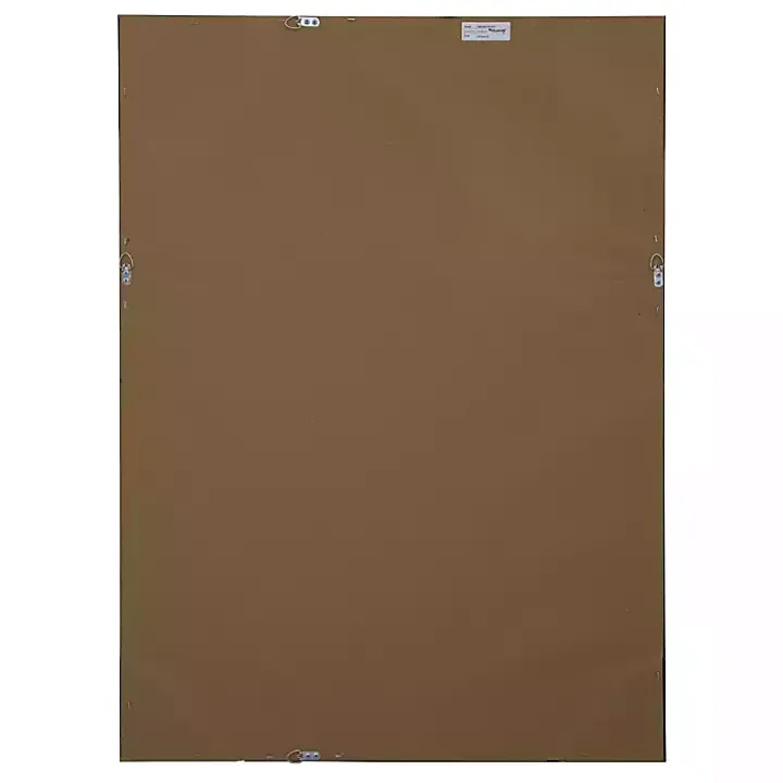 Brown Wood Framed Beveled Edge Wall Mirror