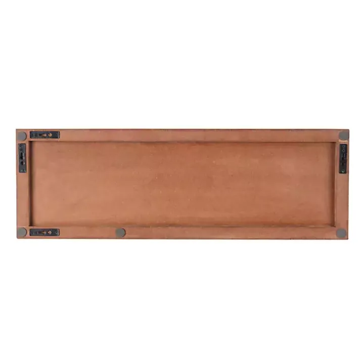 Brown Wood Geometric Block Wall Plaque, 36x12 in.