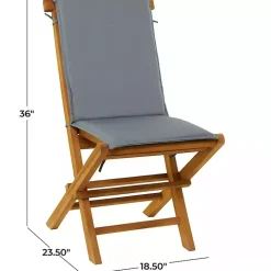 Brown Wood Outdoor Folding Dining Chairs, Set of 2