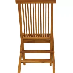Brown Wood Outdoor Folding Dining Chairs, Set of 2