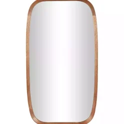 Brown Wood Rounded Edges Mirror
