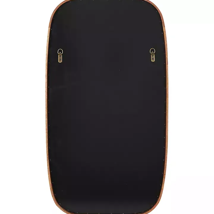 Brown Wood Rounded Edges Mirror