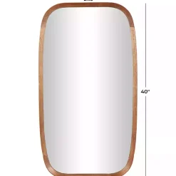 Brown Wood Rounded Edges Mirror
