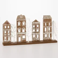 Brown Wood Tabletop Christmas Village