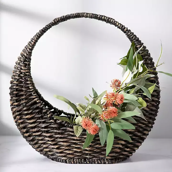 Brown Woven Half Moon Basket