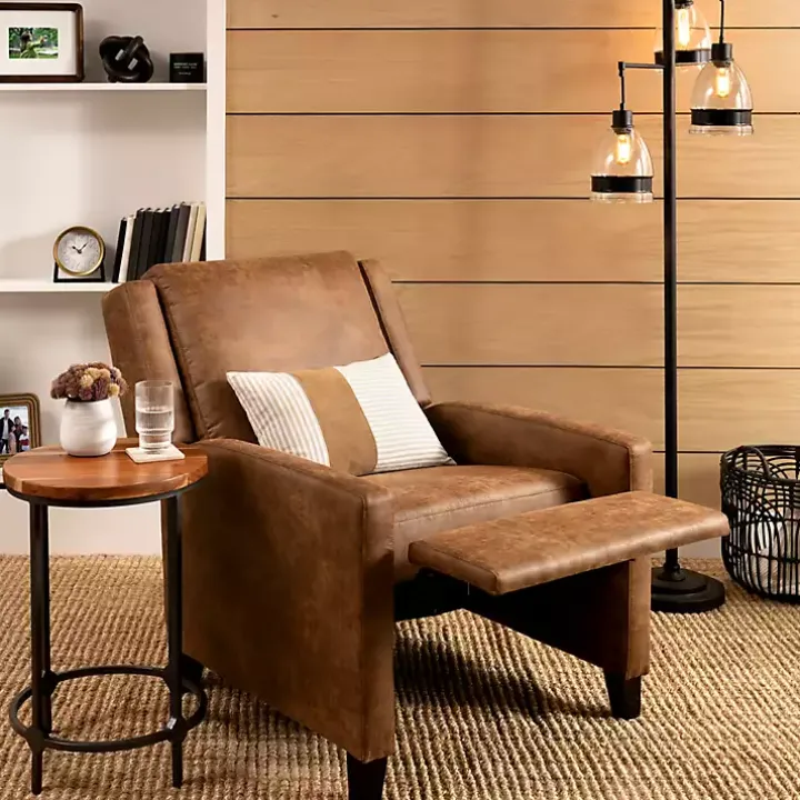 Brown Wyatt Faux Leather Recliner