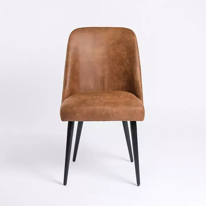 Brown Wyatt Faux Leather Dining Chair