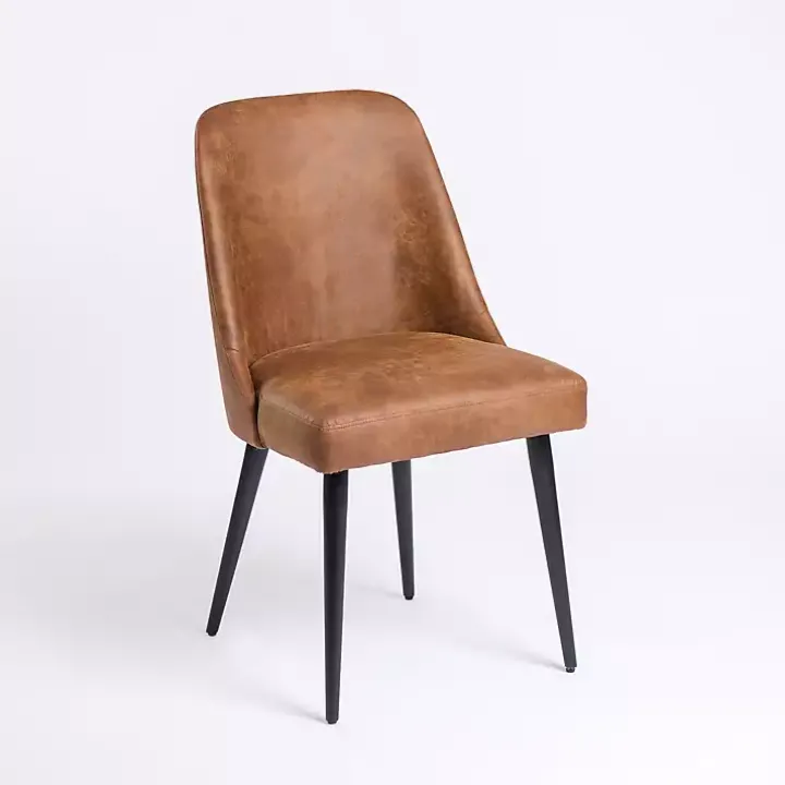 Brown Wyatt Faux Leather Dining Chair