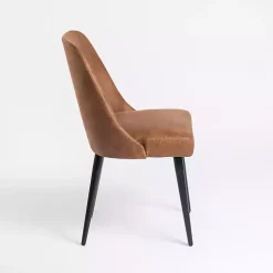 Brown Wyatt Faux Leather Dining Chair