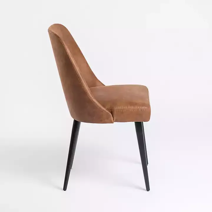 Brown Wyatt Faux Leather Dining Chair