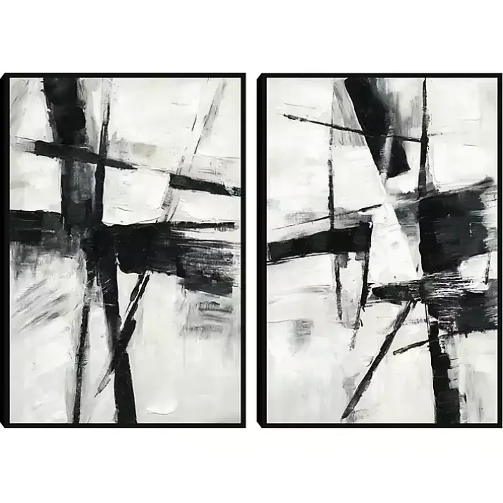 Brushed Away Framed Canvas Art Prints, Set of 2