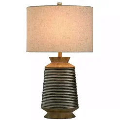Brushed Gold Ribbed Table Lamp