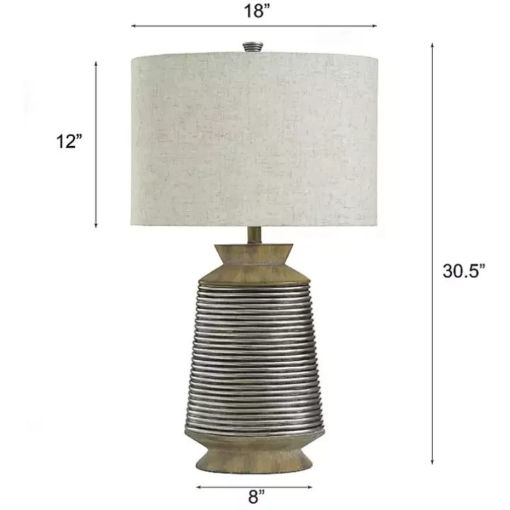 Brushed Gold Ribbed Table Lamp