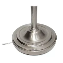 Brushed Nickel Base Marble Glass Shade Floor Lamp