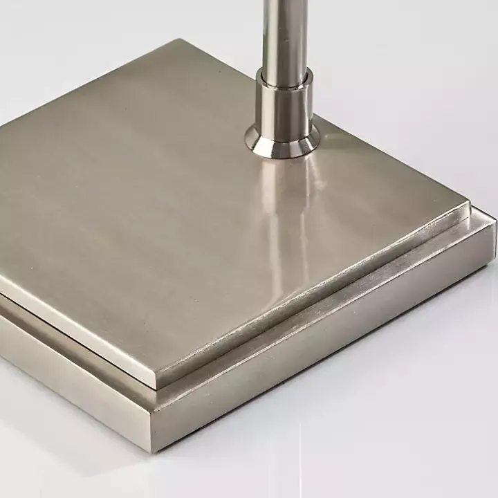 Brushed Silver Adjustable Arm Floor Lamp